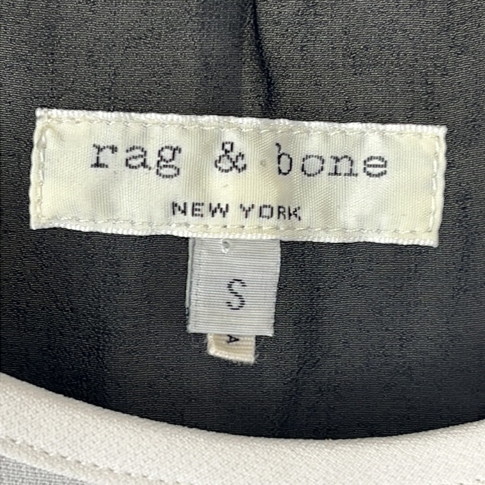 Rag & Bone Sheer Sleeveless Blouse Women's S Off White Black High‎ Side Slits - Picture 4 of 9